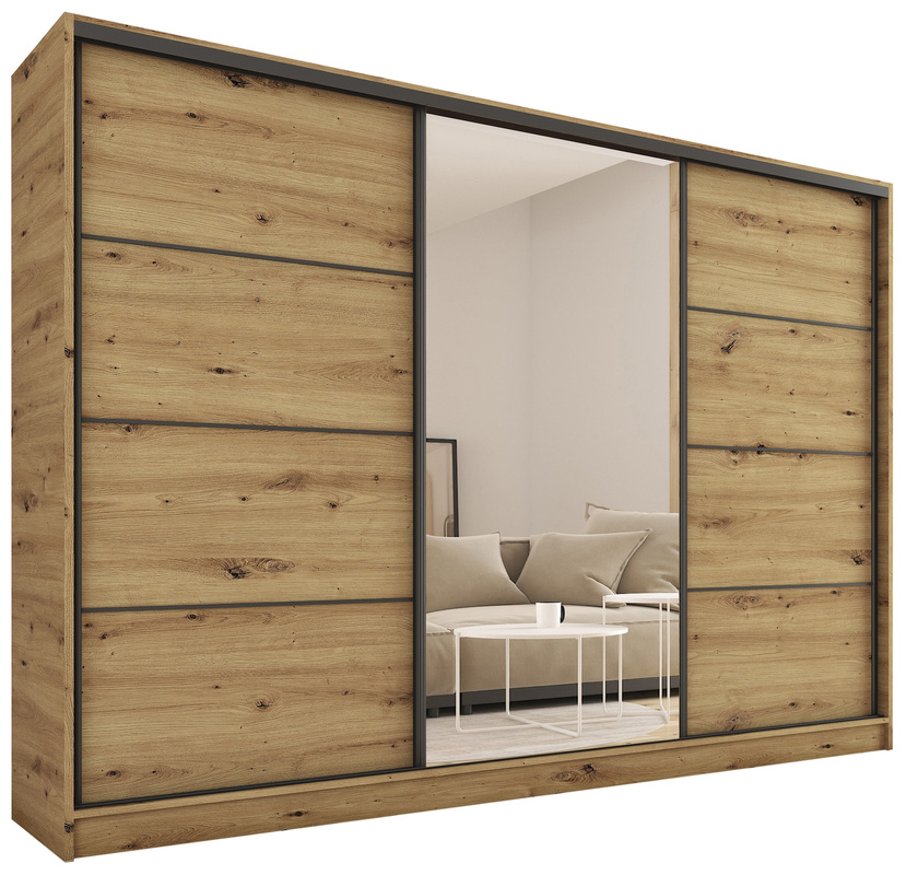 Szafa przesuwna 250 cm dąb artisan LOFT