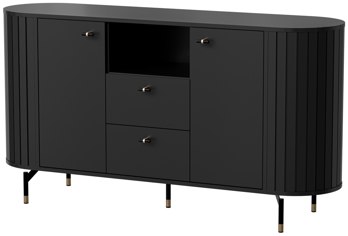 Nowoczesna czarna komoda z szufladami 150 cm ZELDA