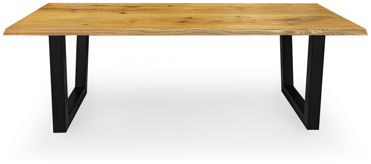 Stół drewniany 220x90 DOPPIO dąb naturalny na metalowych nogach