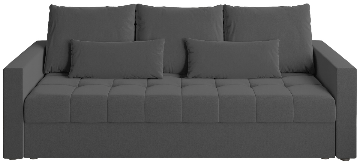 Szara sofa z funkcją spania do salonu HOT pojemnik na pościel