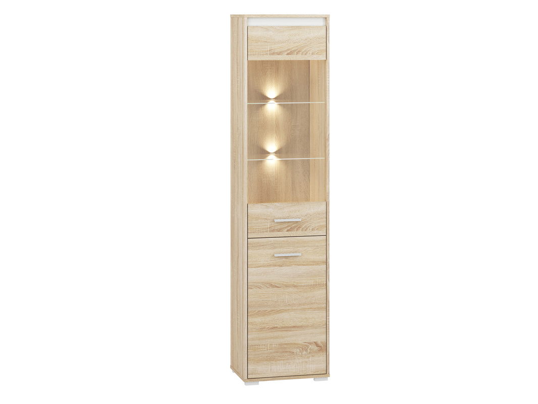 Witryna na książki do salonu 48 cm AVO dąb sonoma