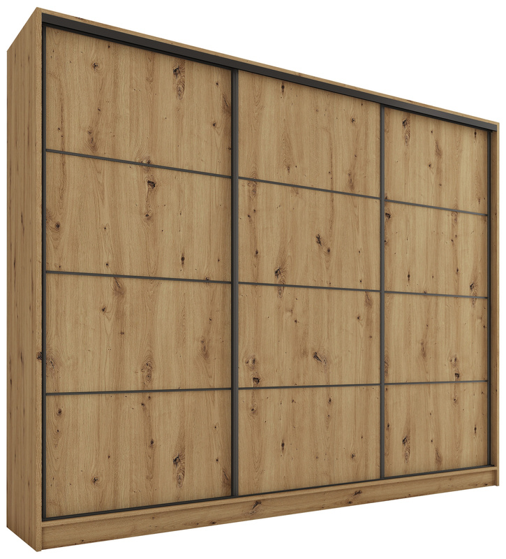 Pojemna szafa przesuwna 250 cm LOFT MAX dąb artisan