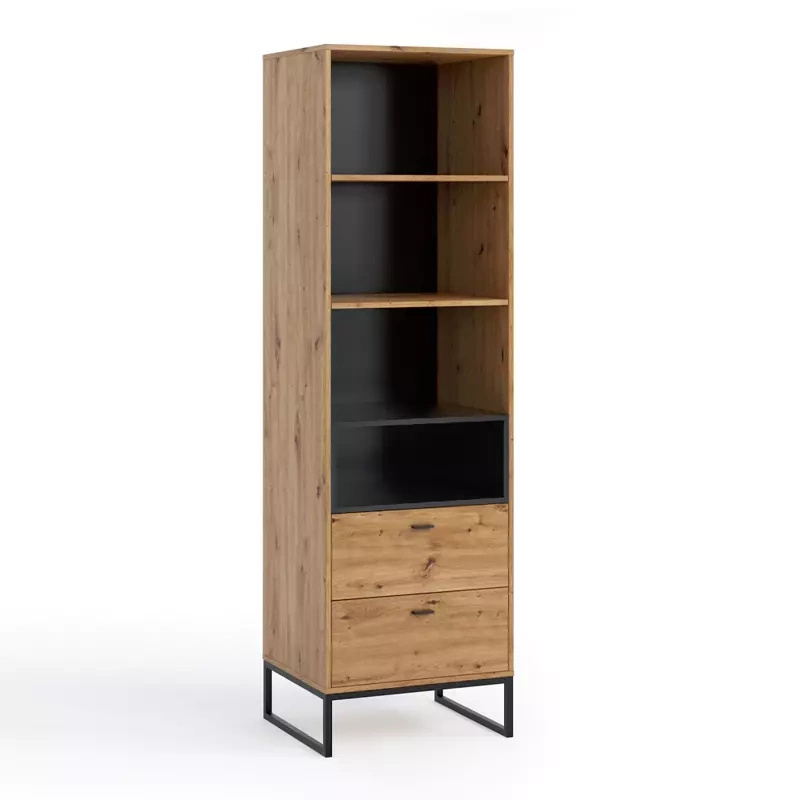 Regał industrialny loft z szufladami 60 cm dąb artisan OLI