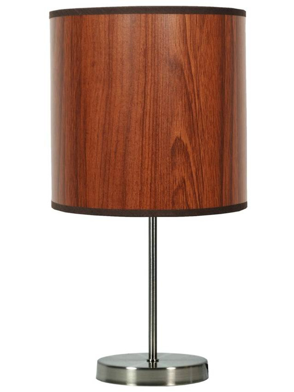Lampka stołowa satyna/dąb 41cm Timber