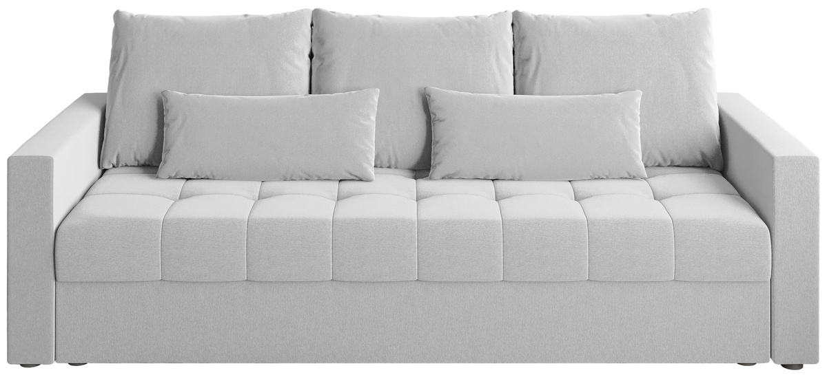 Szara sofa trzyosobowa z funkcją spania HOT pojemnik na pościel