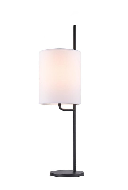 Lampka nocna czarna klosz biały Tokyo Ledea