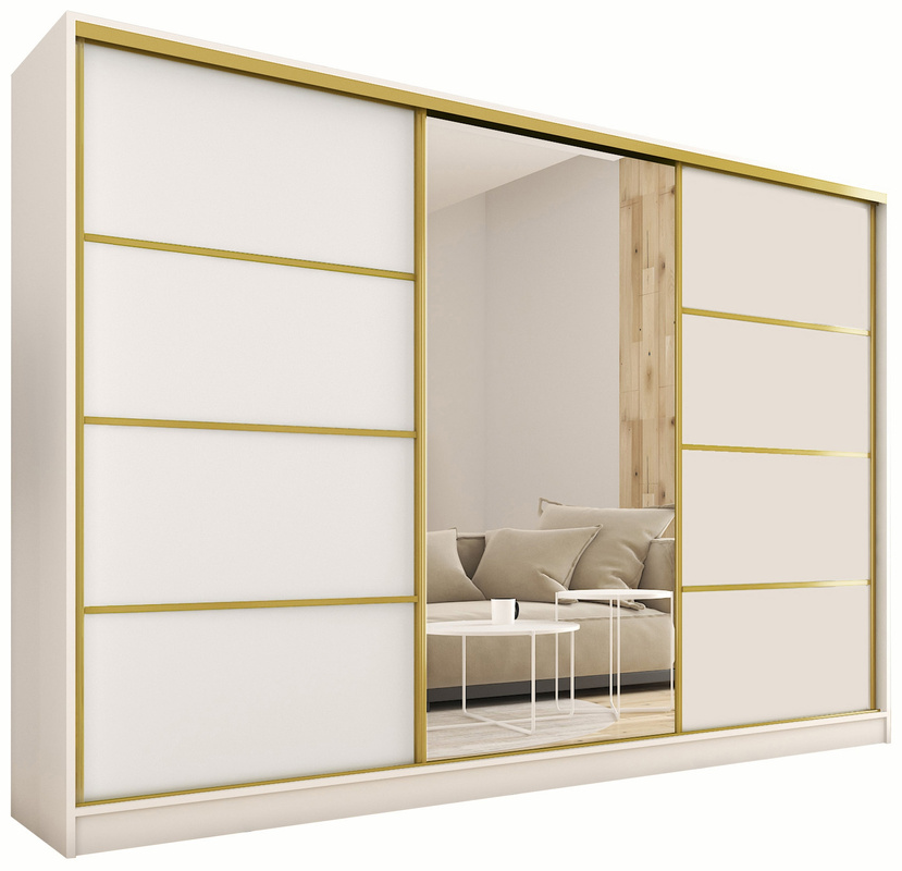 Szafa garderoba 250 cm GOLD z lustrem