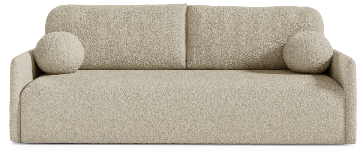 Nowoczesna sofa z funkcją spania boucle trzyosobowa CLOUD