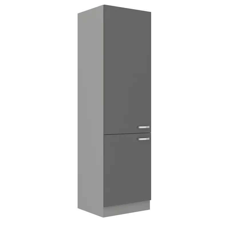 Nowoczesna szafka kuchenna wysoka stojąca szary połysk 60 cm SILVER