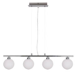 Lampa wisząca chrom/biała kula 4 RAISA
