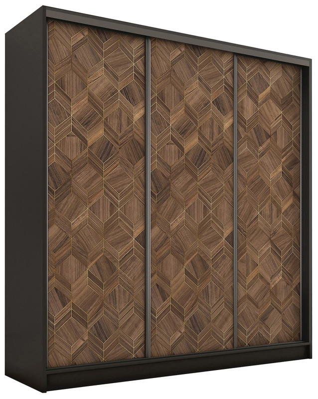 Szafa przesuwna do przedpokoju 180 cm orzech art deco LOFT