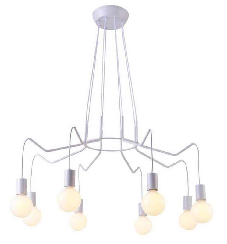 Lampa wisząca sufitowa biała matowa oprawa 8x40W Basso