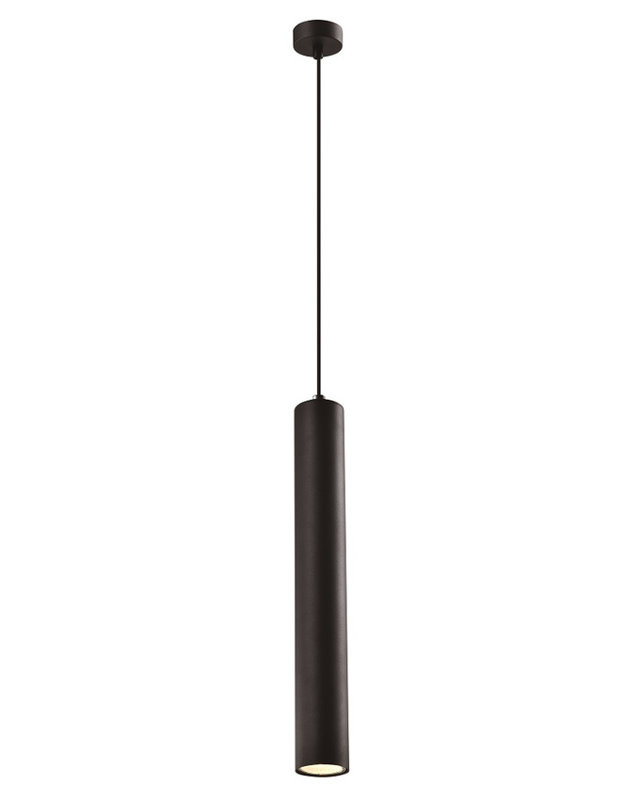 Lampa tuba wisząca czarna 40cm 1xGU10 Tubo