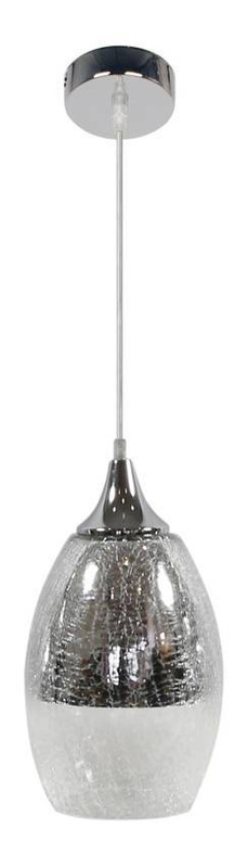 Lampa wisząca szklana regulowana srebrna E27 60W Celia