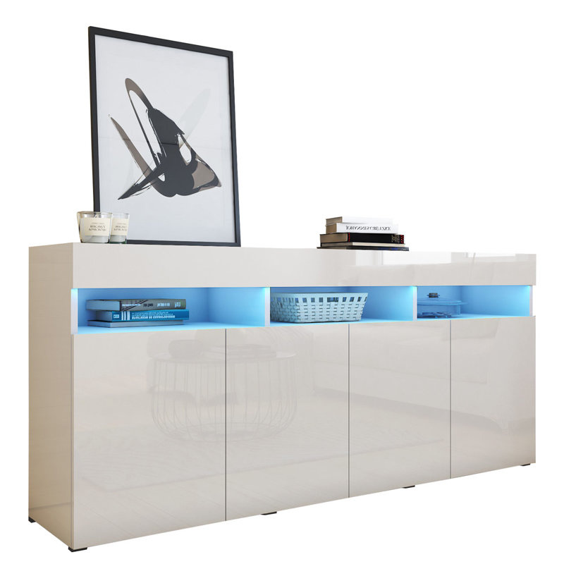 Komoda biała połysk 175 cm PREMIUM