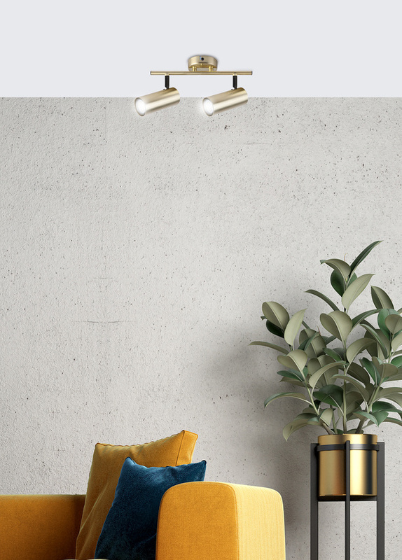 Dwupunktowa lampa sufitowa Colly mosiądz 2xGU10