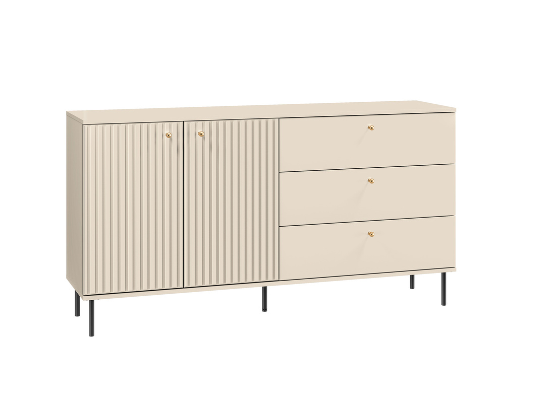 Dwudrzwiowa komoda z szufladami do salonu 160 cm SOPHIE cashmere