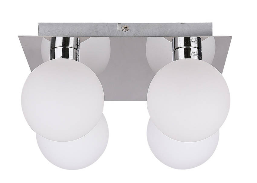Lampa sufitowa plafon Oden biały klosz kula 4xG9
