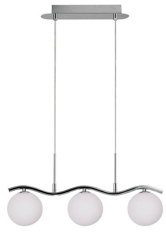 Lampa wisząca chrom/biała kula 3 Ramon