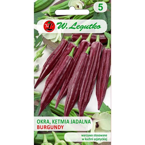 1 szt, Okra (Ketmia) Burgundy - Nasiona: Ilość w opakowaniu: 2 g