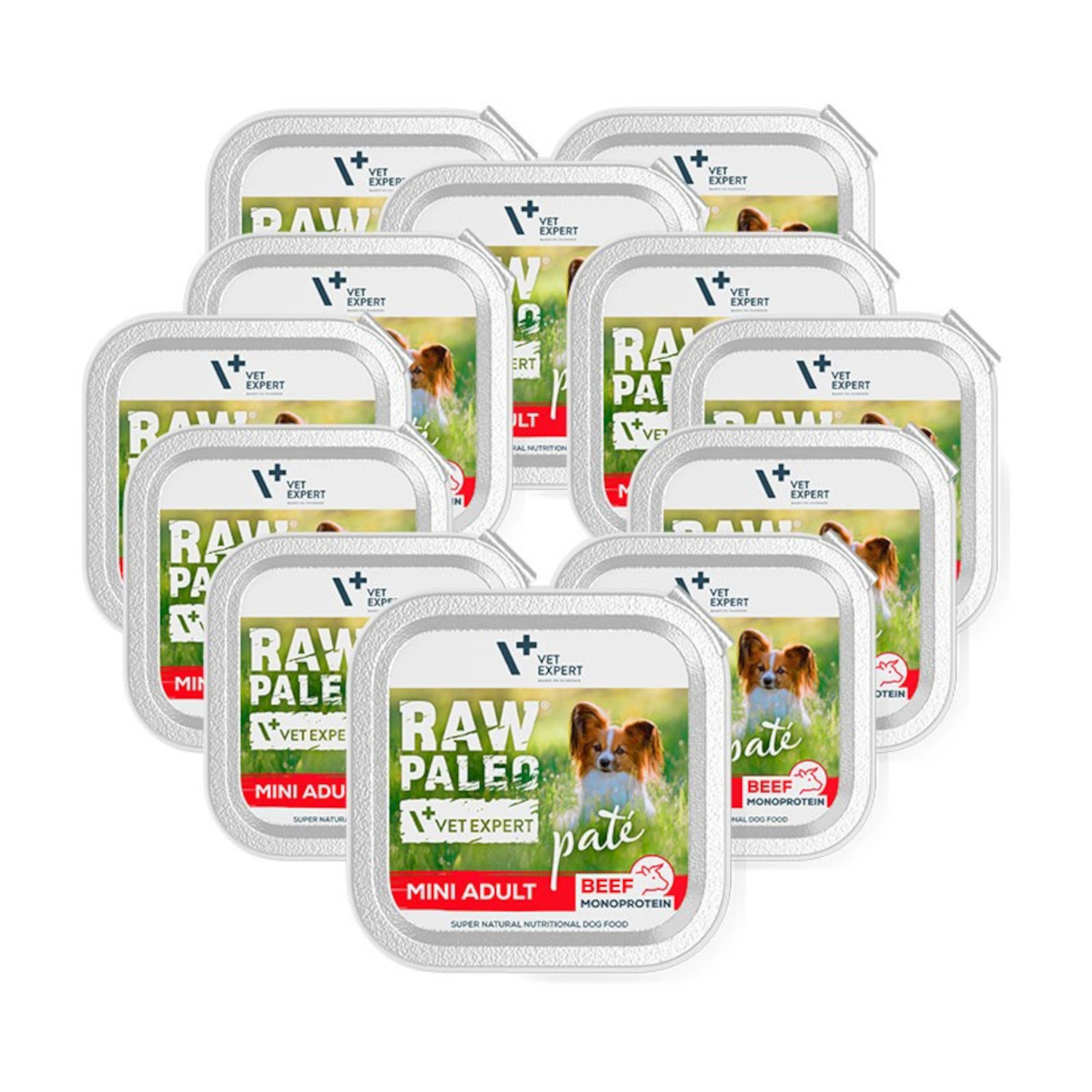 RAW PALEO PATE MINI ADULT BEEF 12x150g - mokra karma dla psów dorosłych - wołowina