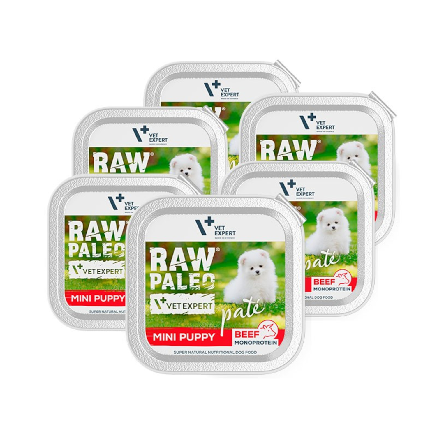 RAW PALEO PATE MINI PUPPY BEEF 6x150g - mokra karma dla szczeniąt - wołowina
