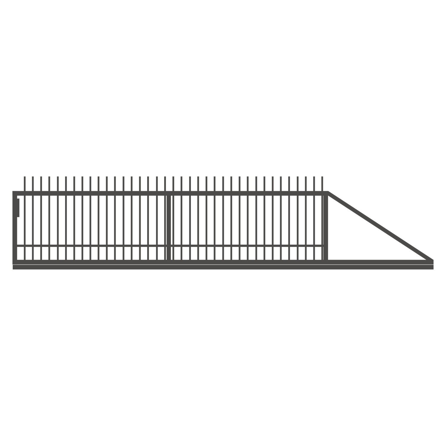 Jarmex Brama Roma przesuwna prawa antracyt mat 400 cm x 145 cm