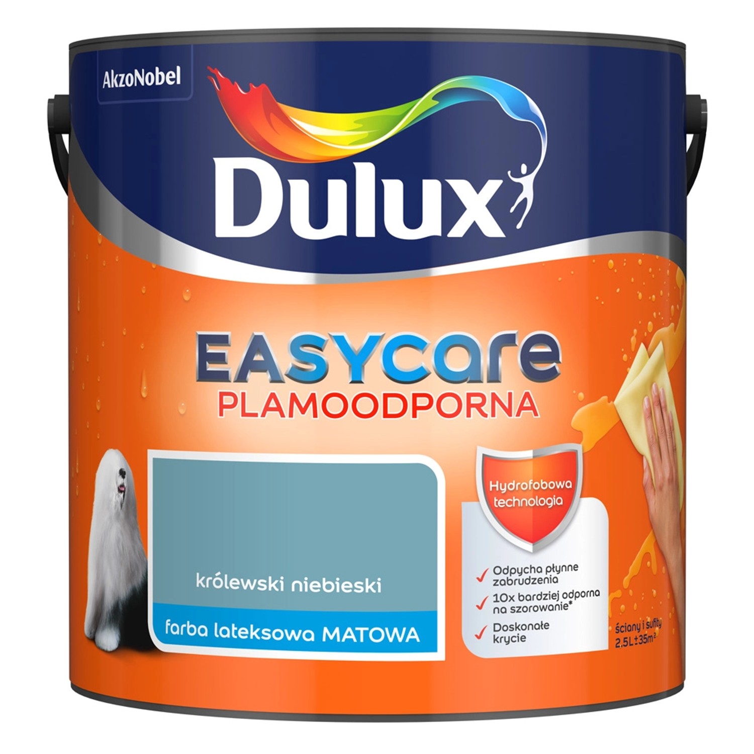 Farba plamoodporna Dulux Easy Care królewski niebieski 2,5 l