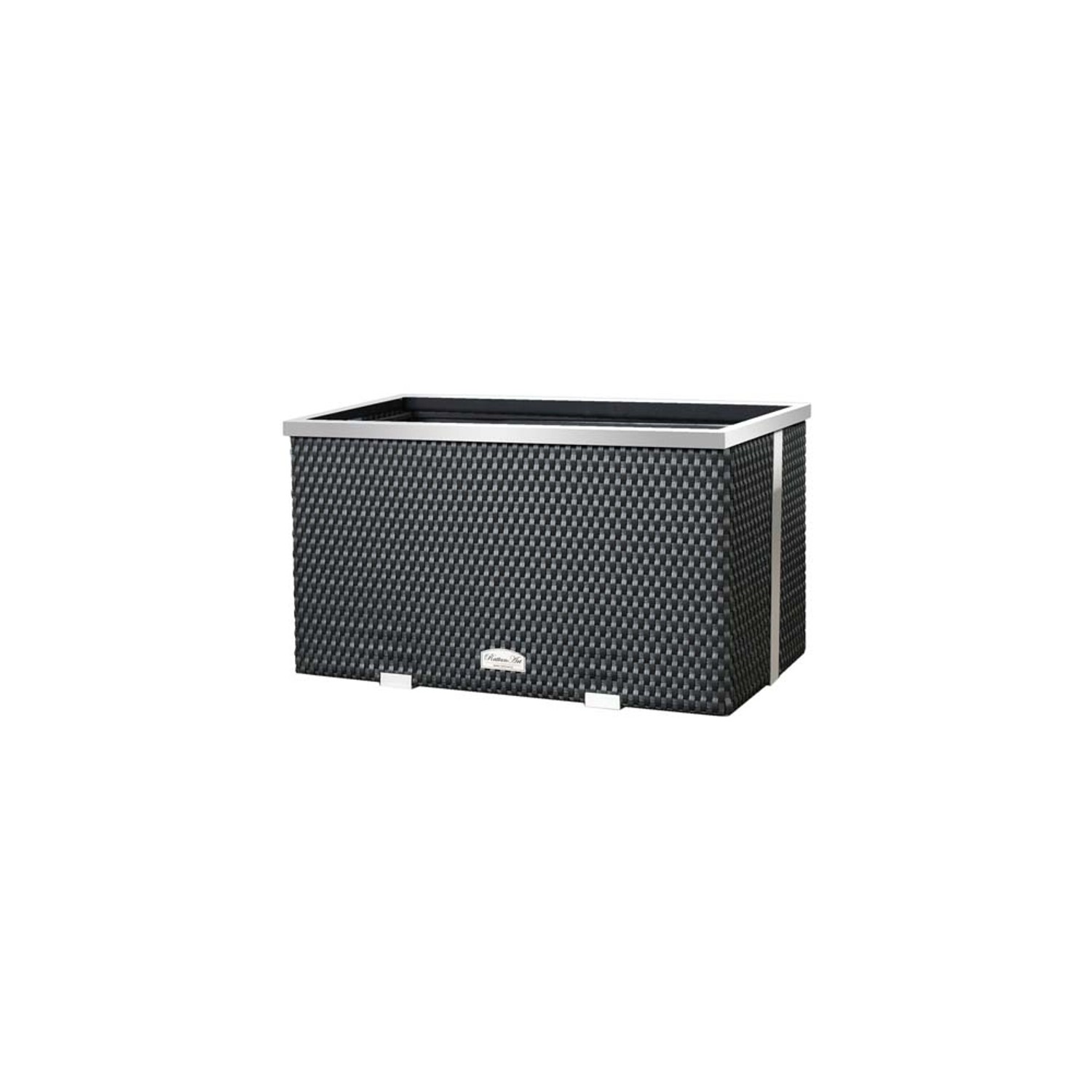 Donica rattanowa czarna - 70 x 38 x 40 cm