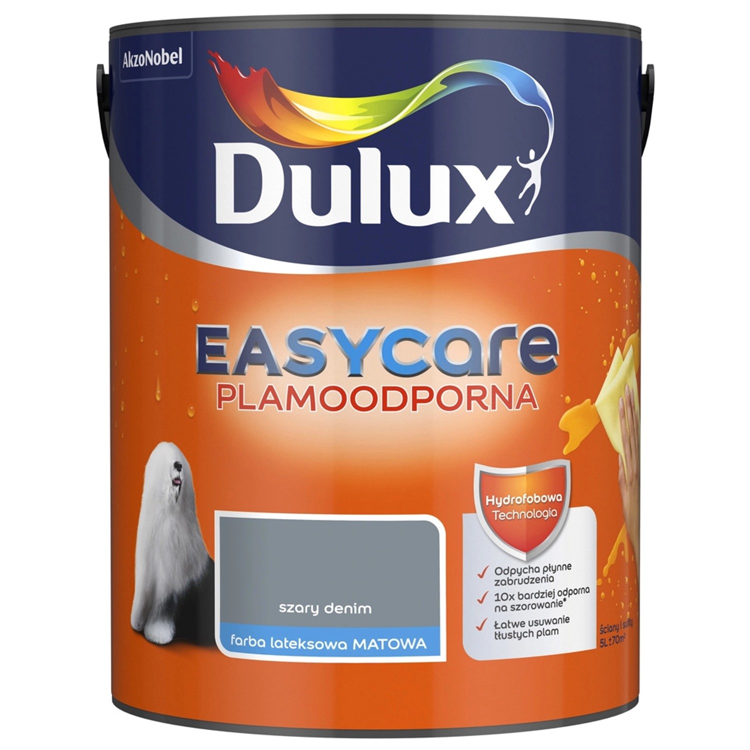 Farba plamoodporna Dulux Easy Care szary denim 5 l