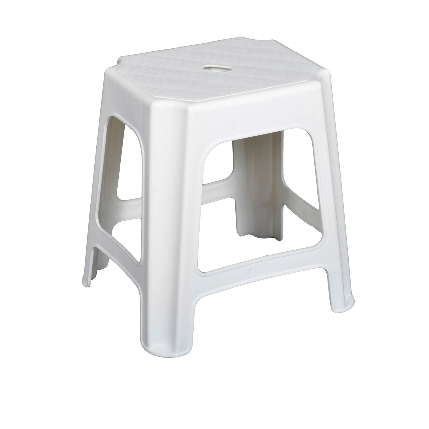 Taboret plastikowy biały 42 cm x 41 cm x 34 cm