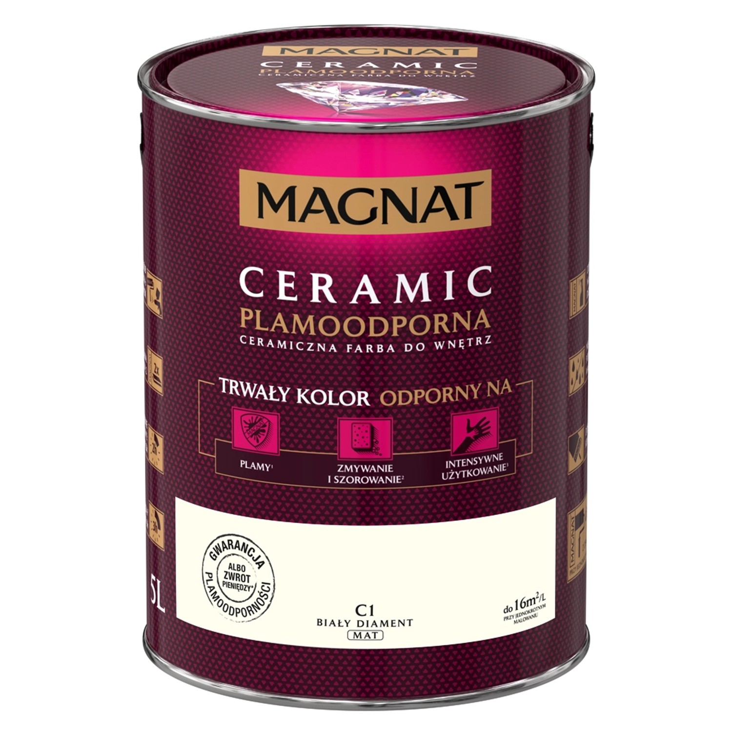Farba Magnat Ceramic biały diament 5 l
