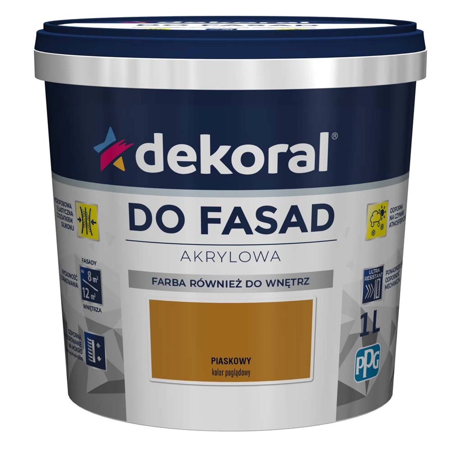 Farba elewacyjna Dekoral Polinit do fasad 1 l piaskowa