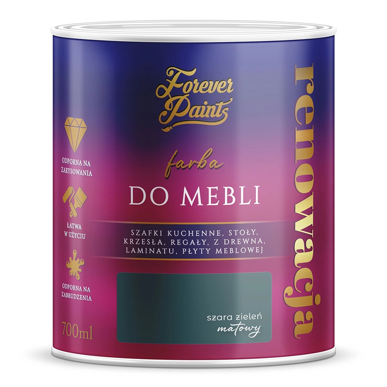 Farba Forever Paints do mebli szara zieleń 0,7L