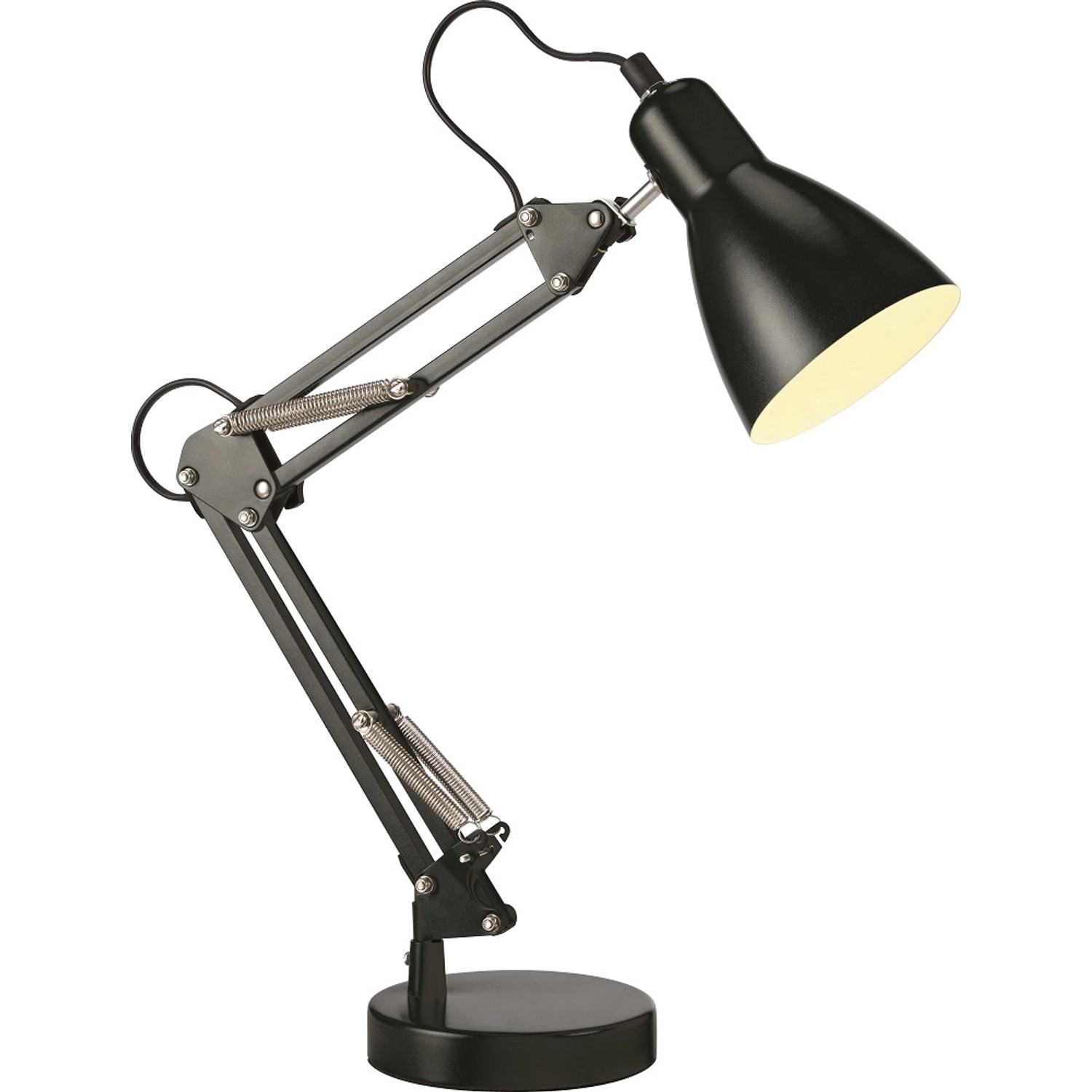 Lampka biurkowa metal czarna 1x10W E14