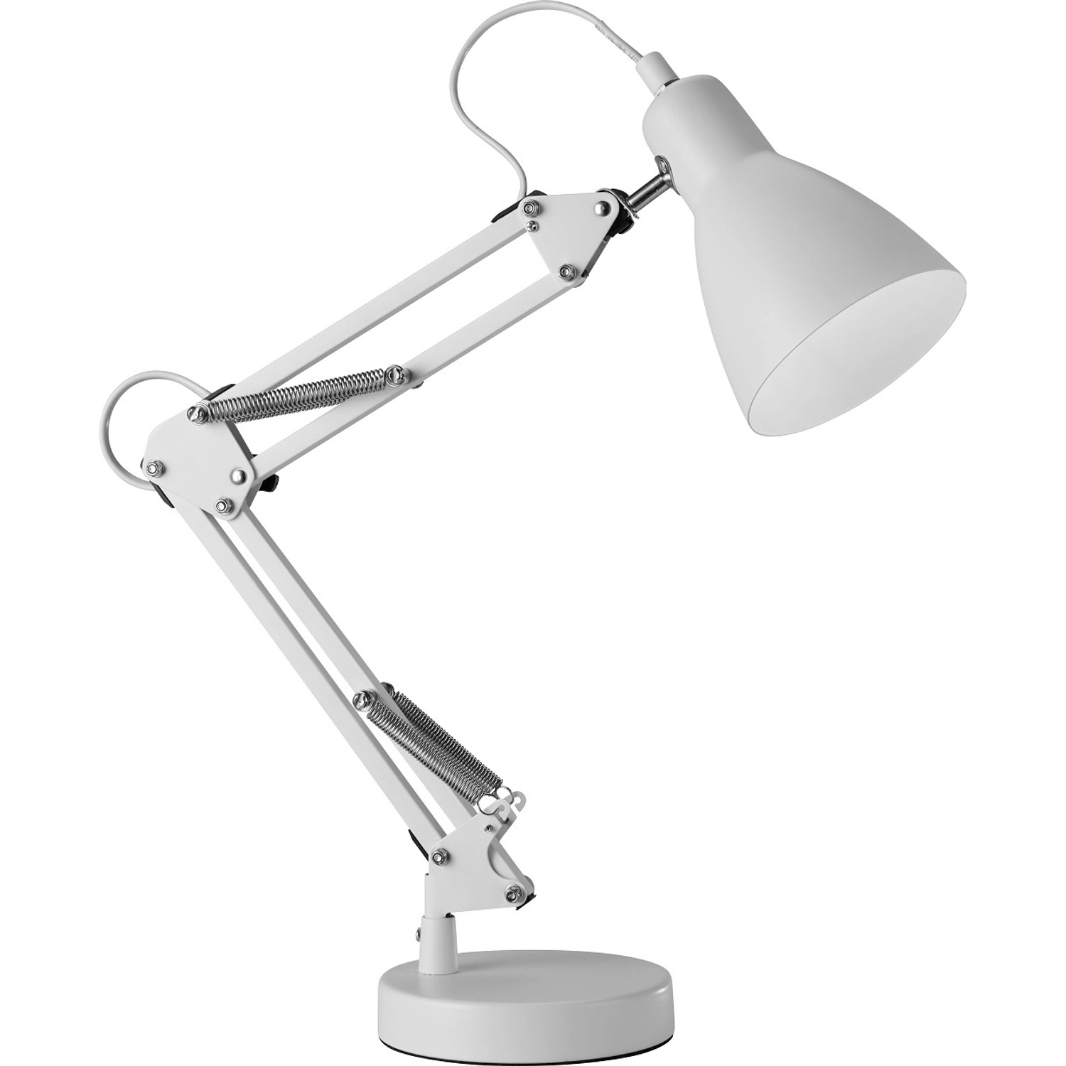 Lampka biurkowa metal biała 1x10W E14