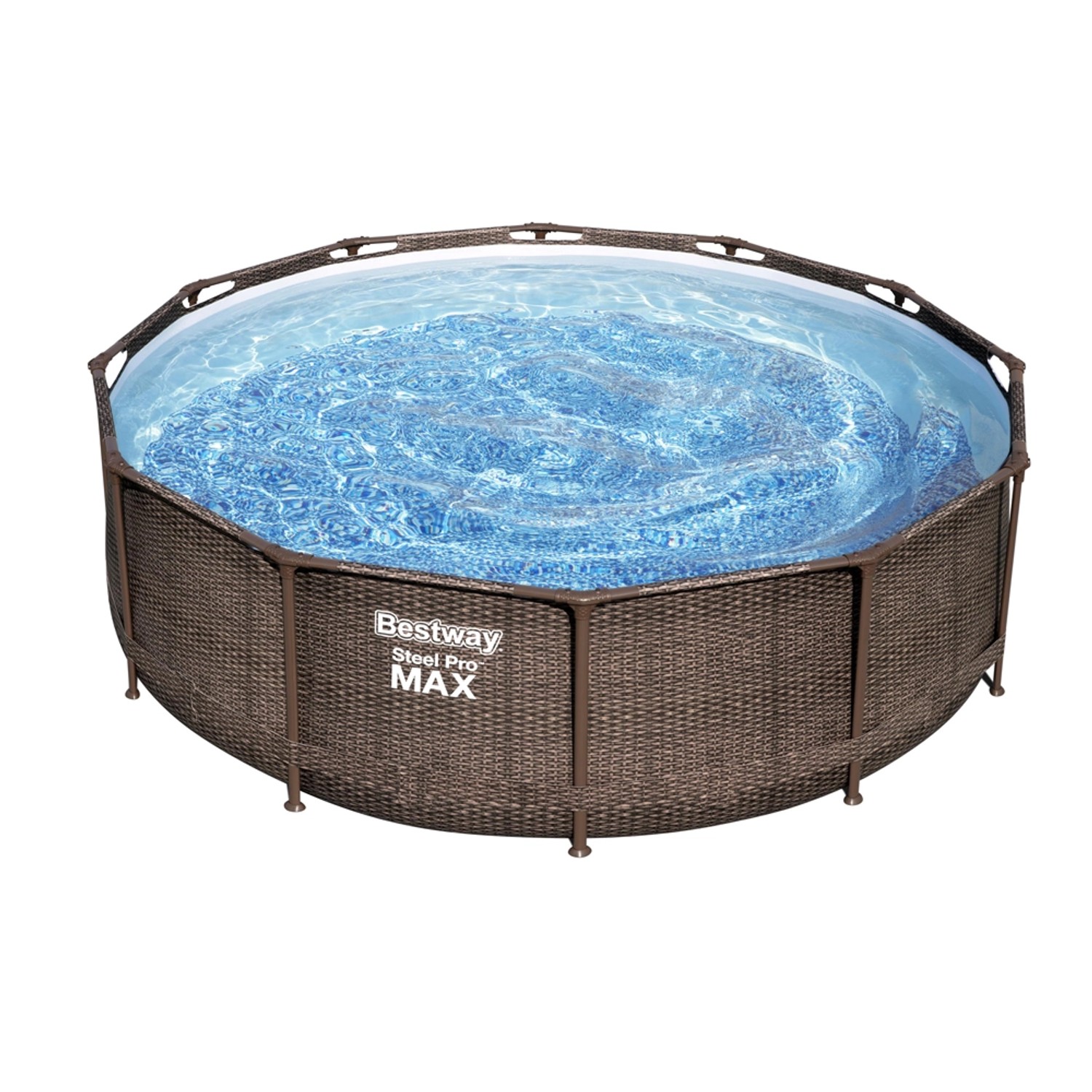 Basen na stelażu Steel Pro Max rattan okrągły - śr. 366 cm, wys. 100 cm