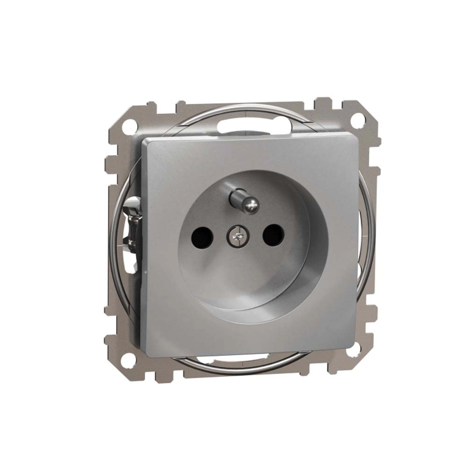 Schneider Electric Gniazdo Sedna D&E pojedyncze z uziemieniem aluminium