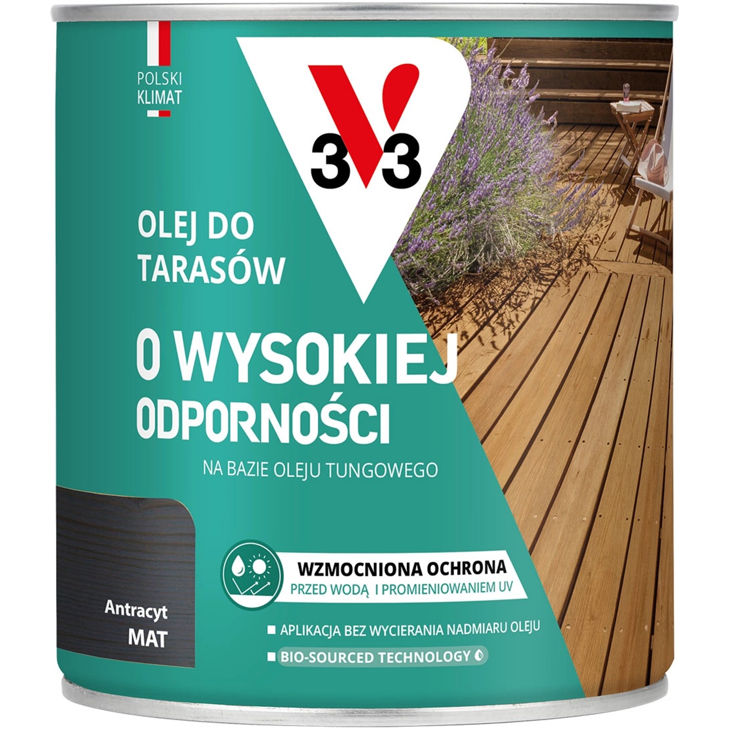 V33 Olej do tarasów antracyt 0,75L