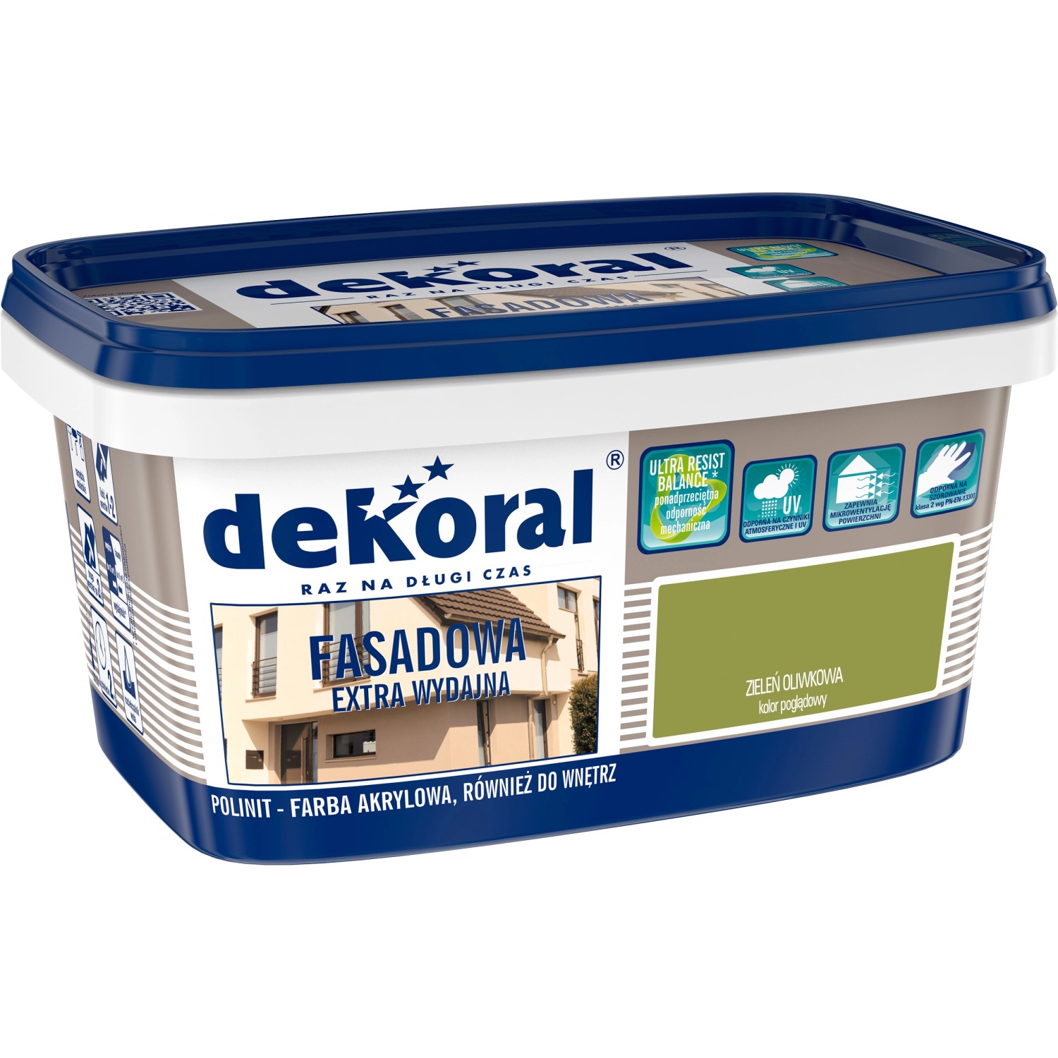 Farba elewacyjna Dekoral Polinit do fasad 1 l oliwkowa