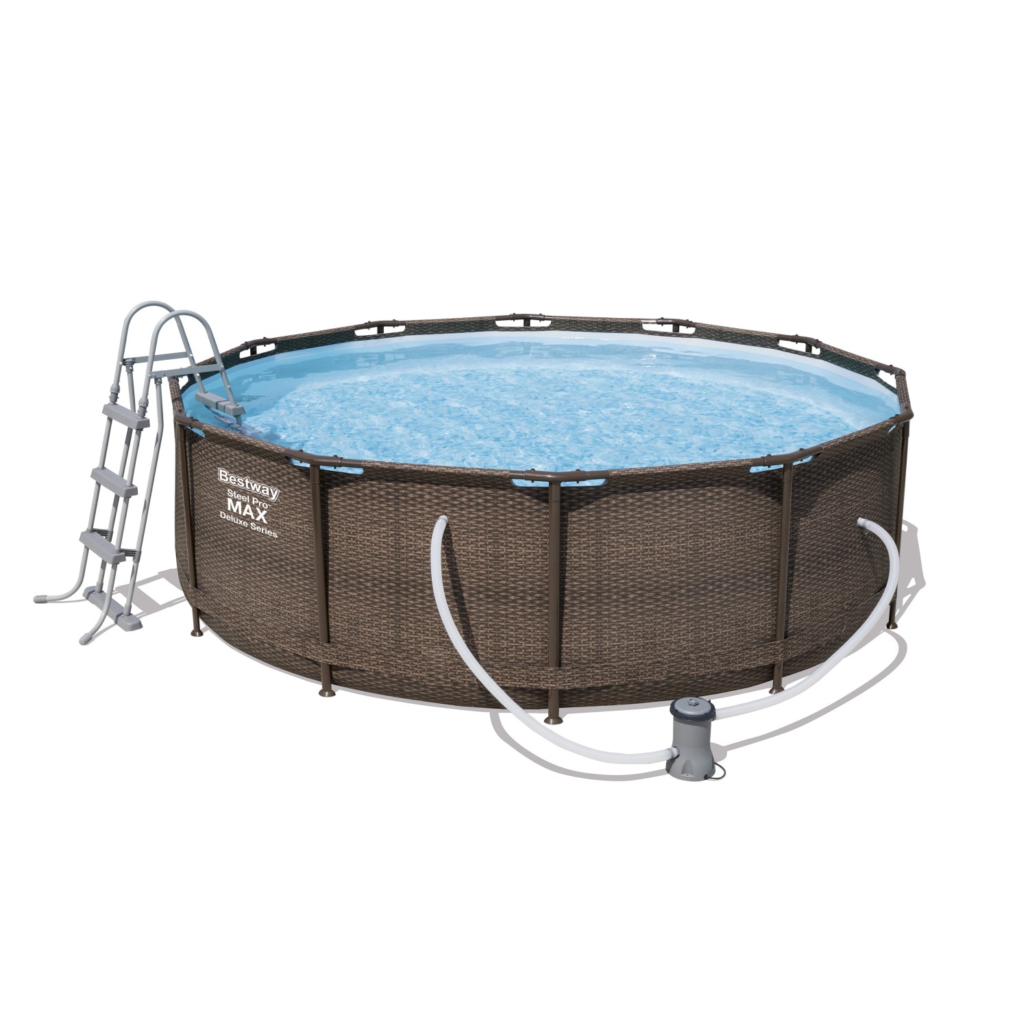Basen na stelażu Steel Pro Max rattan okrągły - śr. 366 cm, wys. 100 cm