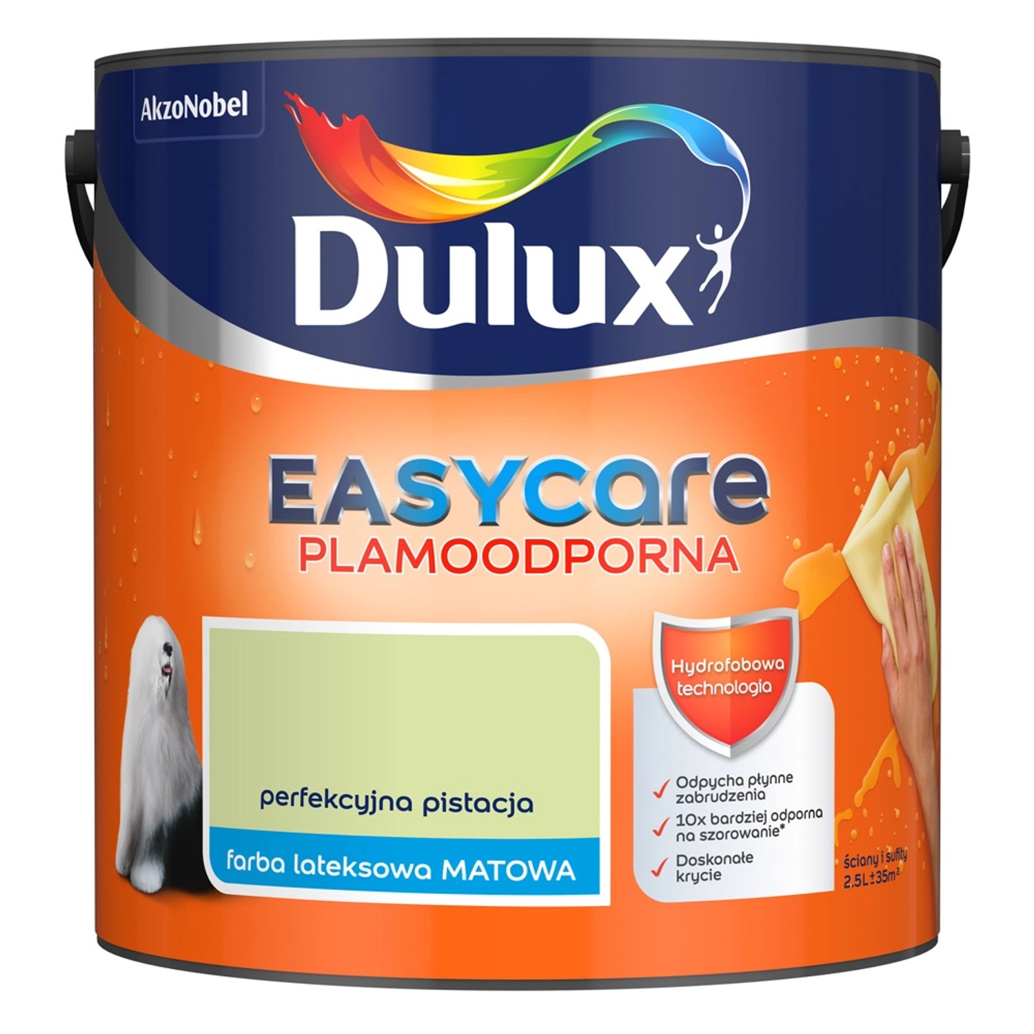 Farba plamoodporna Dulux Easy Care perfekcyjna pistacja 2,5 l