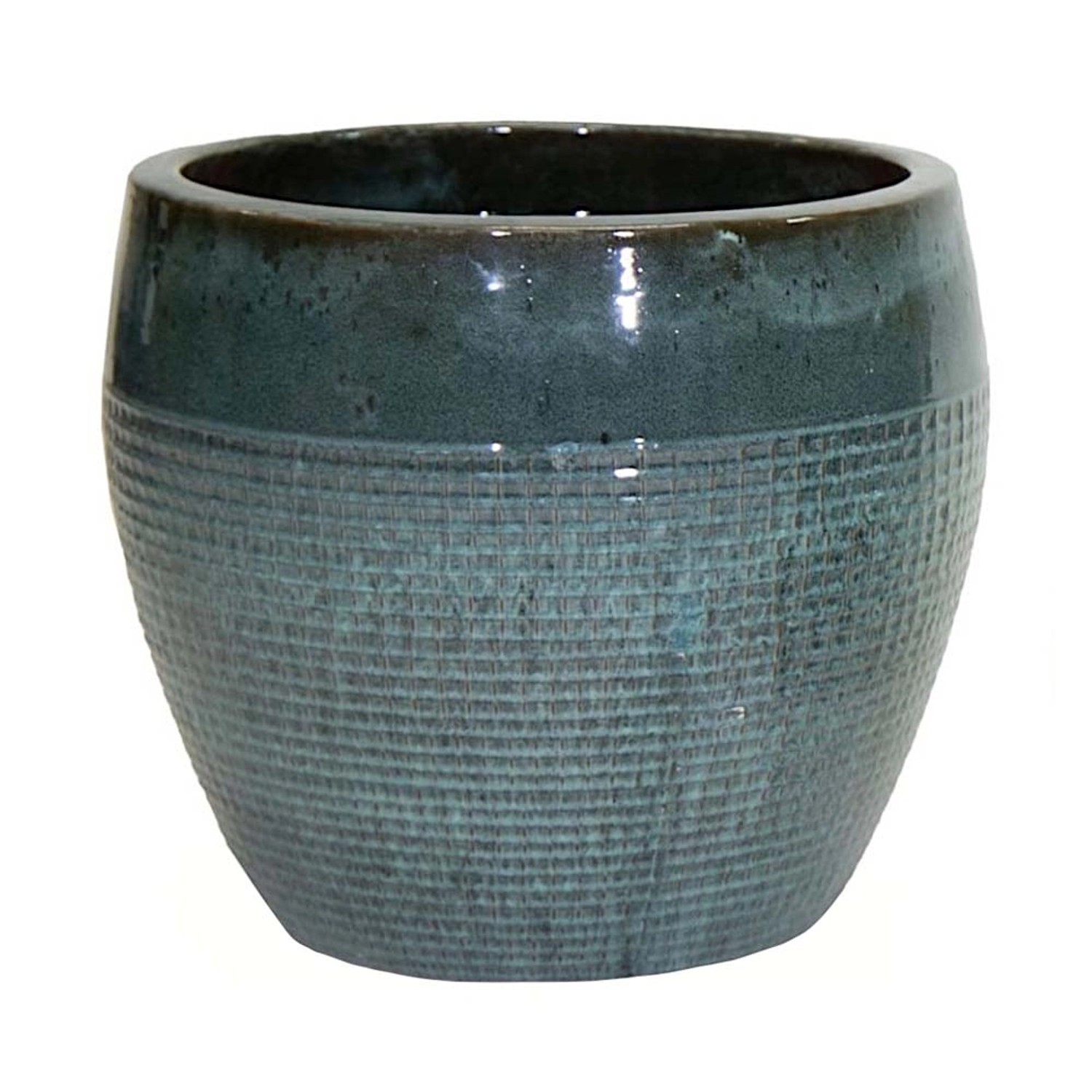Donica ceramiczna Portly zielona - 30 x 29 cm