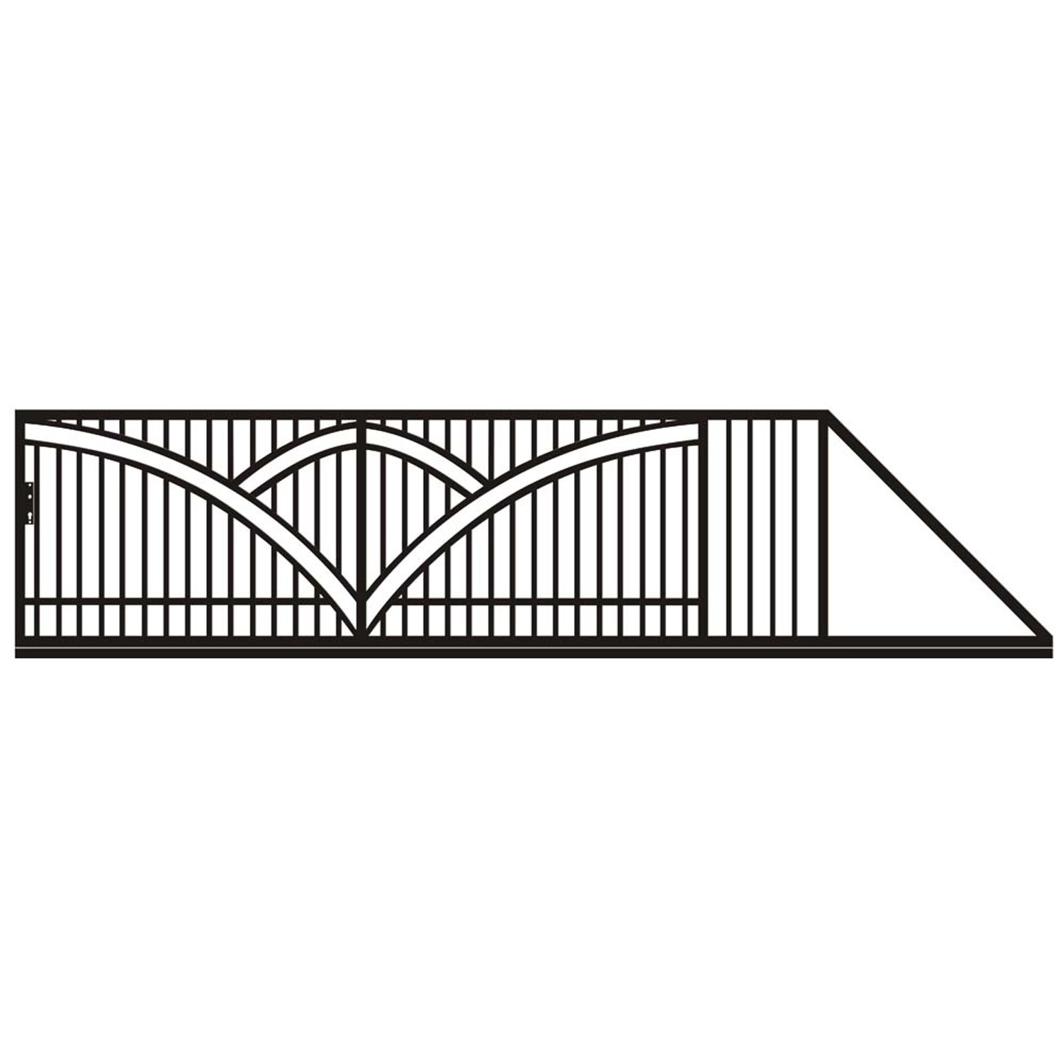 Jarmex Brama Genua przesuwna prawa czarny mat 400 cm x 145 cm