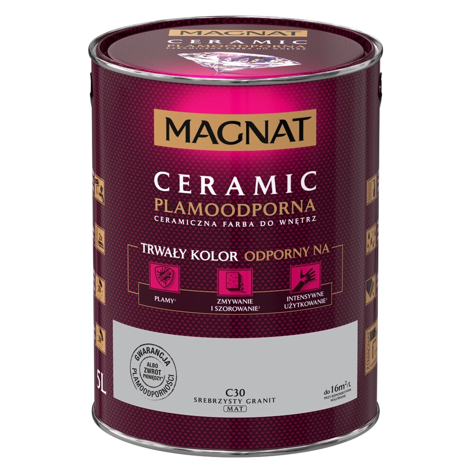Farba Magnat Ceramic srebrzysty granit 5 l