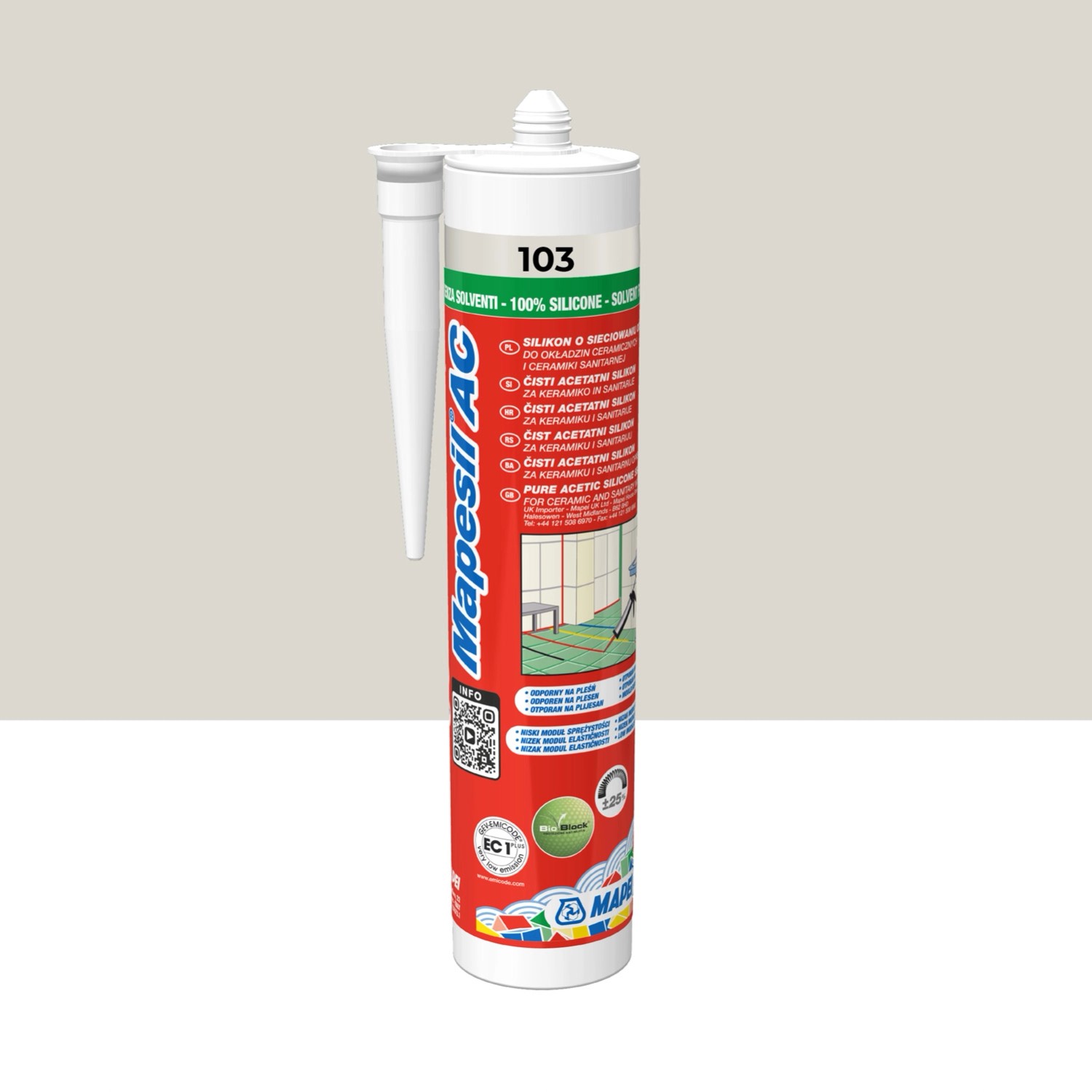 Mapei Silikon Mapesil AC 103 księżycowy biały 310 ml