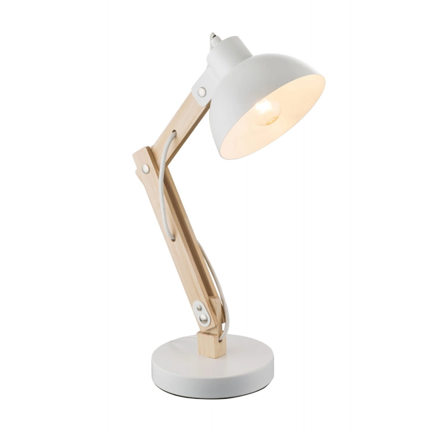 Lampka biurkowa Tongariro biała 1xE27 40W