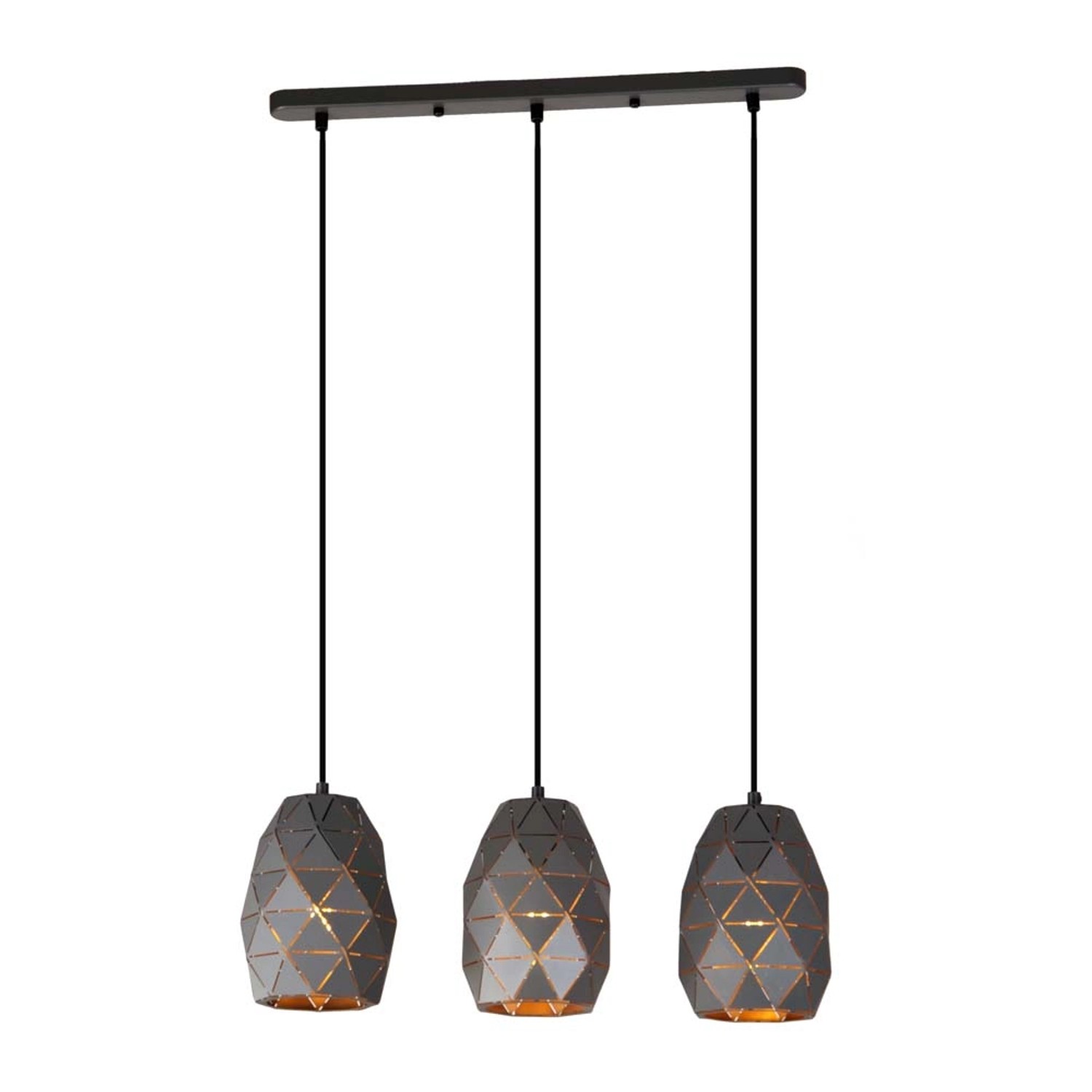 Italux Lampa wisząca HARLEY listwa grafitowa 3xE27