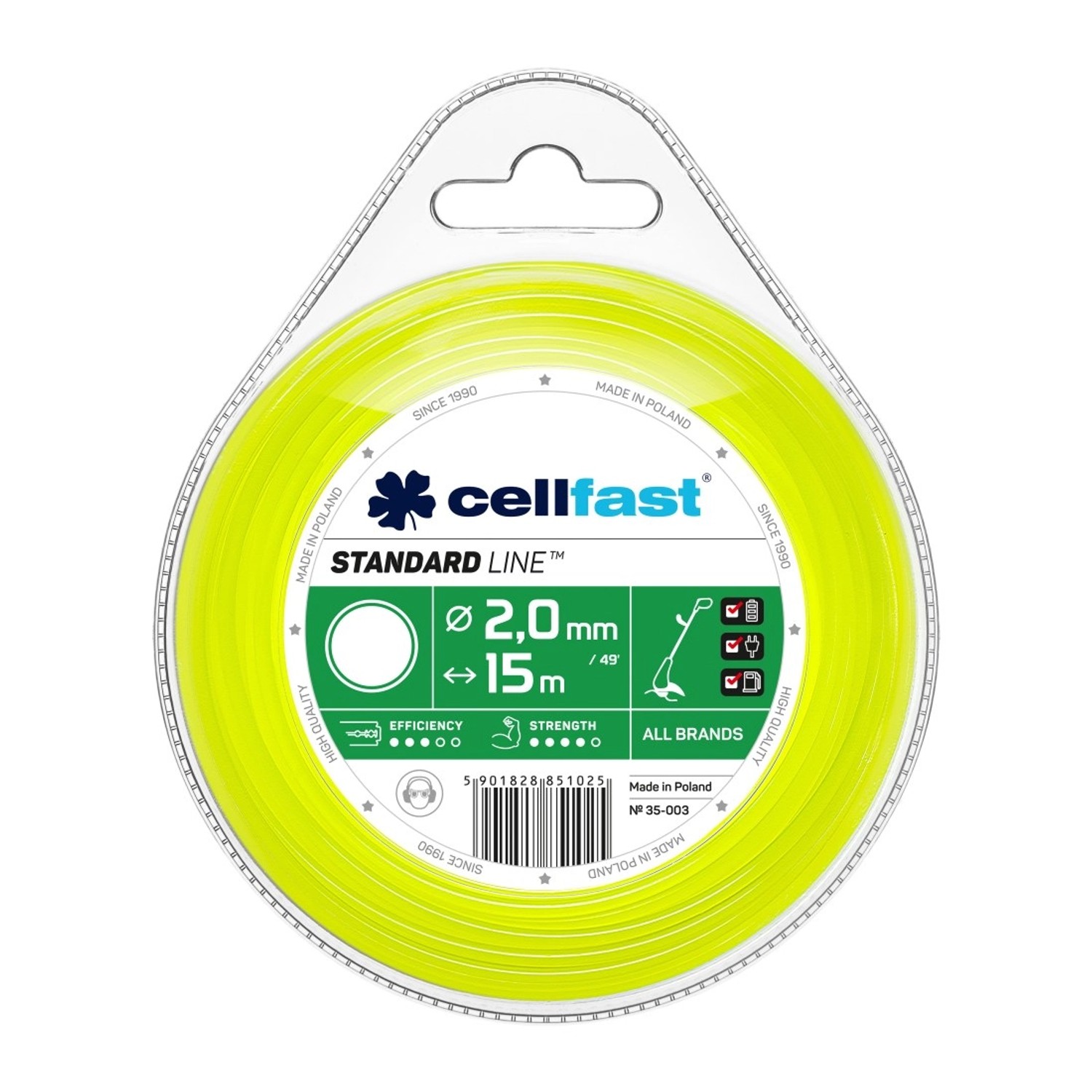 Cellfast Żyłka tnąca Standard - okrągła 2,0 mm x 15 m