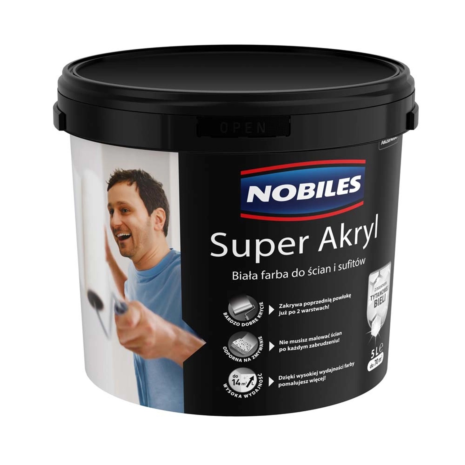 Farba Nobiles Super Akryl biała 5 l